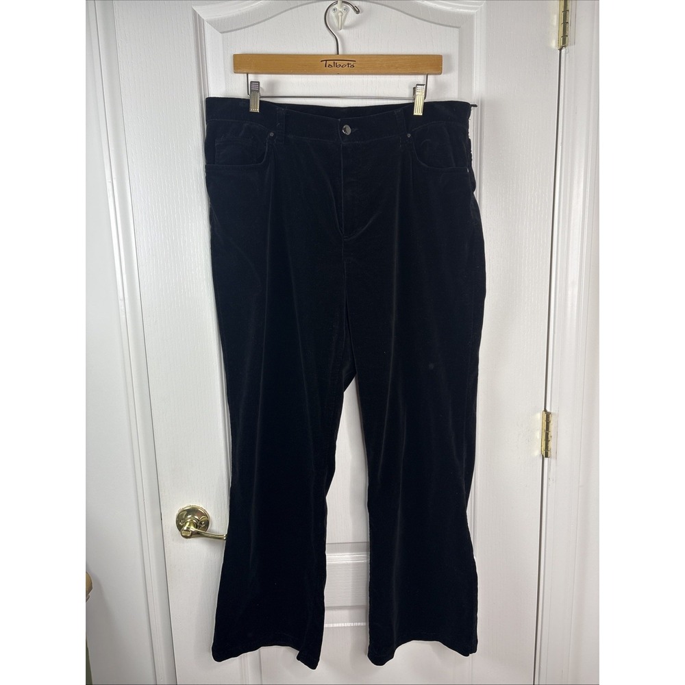 Jones New York Signature Womens 16W Black Velvet Pants Plus Size Stretch